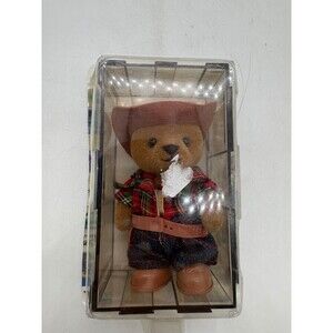 Vintage Bear It In Mind Show Case Series Cowboy Bear Flocked Figure BBI